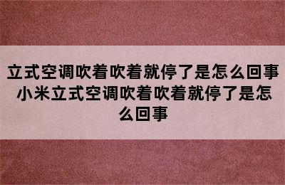 立式空调吹着吹着就停了是怎么回事 小米立式空调吹着吹着就停了是怎么回事